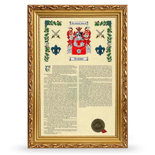 De moyne Armorial History Framed - Gold